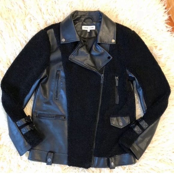 Anthropology JOHN+JENN Sherpa biker jacket m/l - Picture 1 of 4